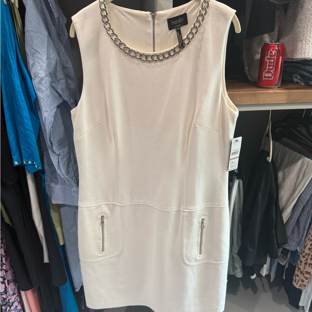 Chain White Dress by Laundry By Shelli Segal
